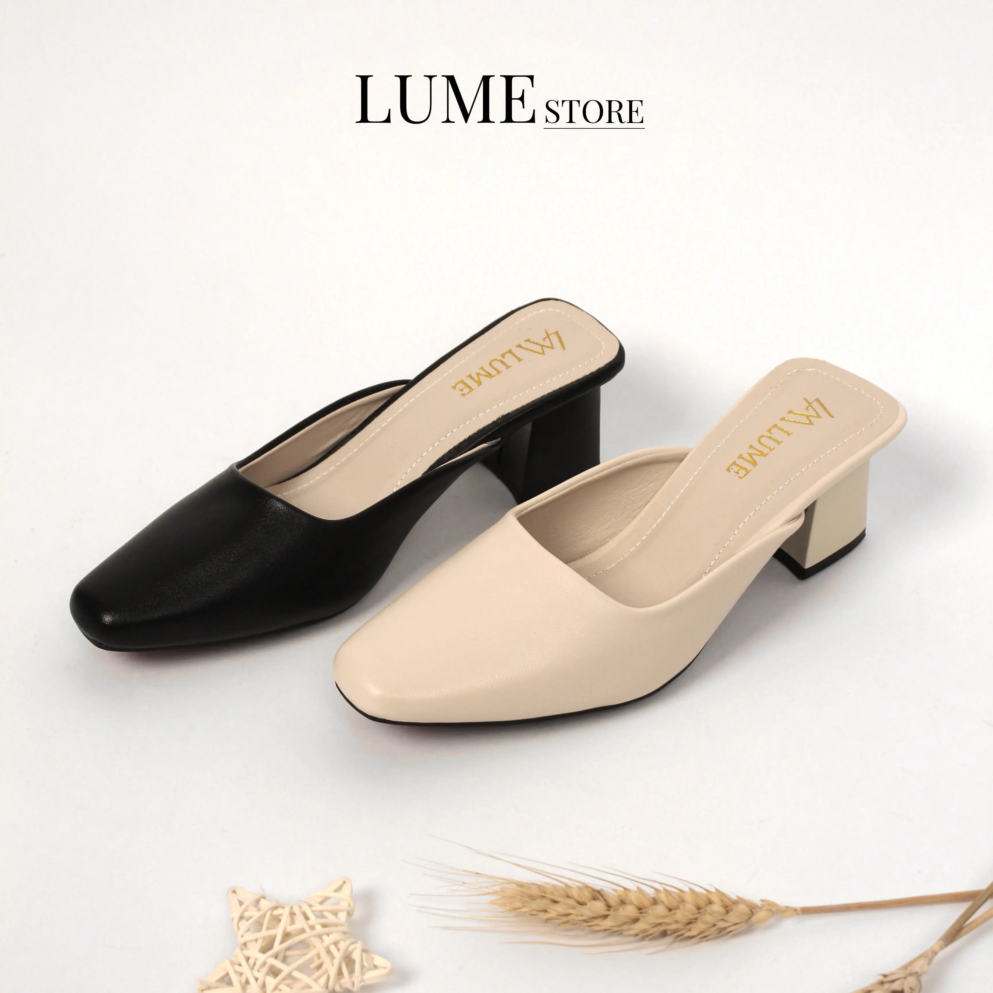 SỤC TRƠN MŨI VUÔNG ,Đế Cao 3cm và 5cm, Da PU Cao Cấp, Đế Cao Su Non Chống Trơn Trượt, Đêm Lót Cực Êm Chân, Chuẩn Size Nữ DéP Shoes GiàY guốc caogót giàybệt hởgót guốcbệt 3phân giay u40u50