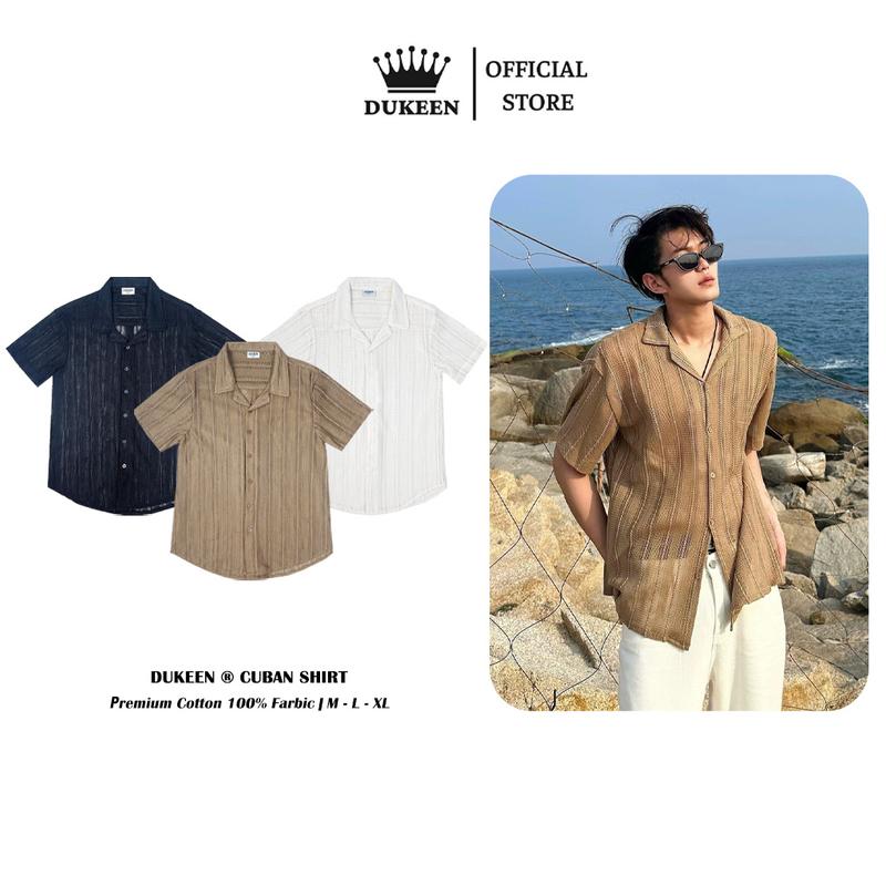 Áo Sơ Mi Cuban Shirt Tay Ngắn Nam Phong Cách Hàn Quốc, Dệt Lưới Thoáng Mát SM052 Menswear Unisex