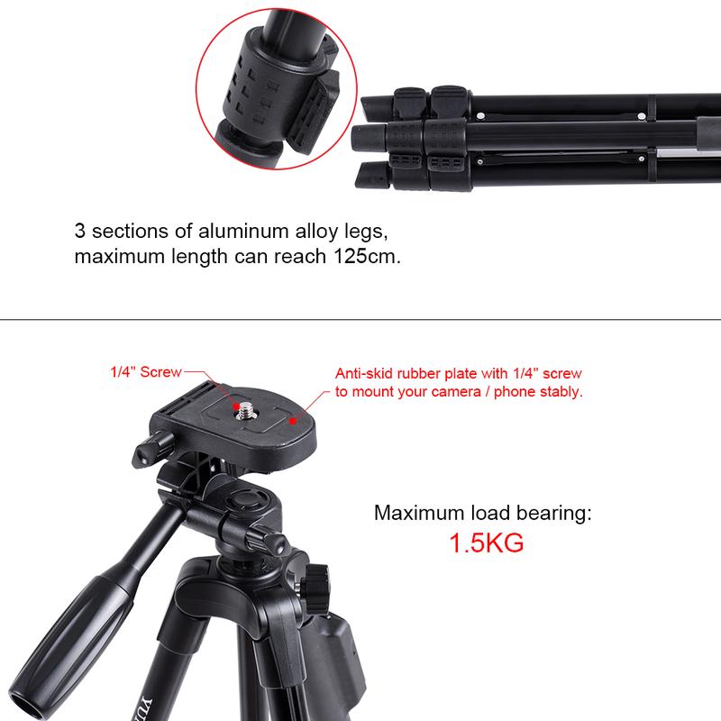 Product Introduction of Aluminum Tripod Tongsis Selfie Sticks with Bluetooth Remote + Phone Clip for Camera Phone HP DSLR 15