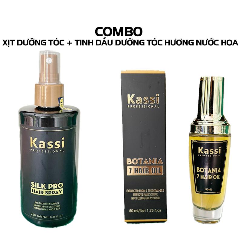 Como Xịt dưỡng tóc Kassi 250ml + Tinh dầu dưỡng Kassi Botania 50ml Chăm Sóc Tóc