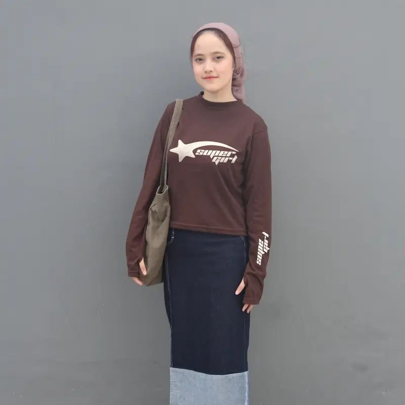 ANAIRA KAOS Y2K CROP LENGAN PANJANG BINTANG LONGSLEEVE KAOS  COMBED 24s 8