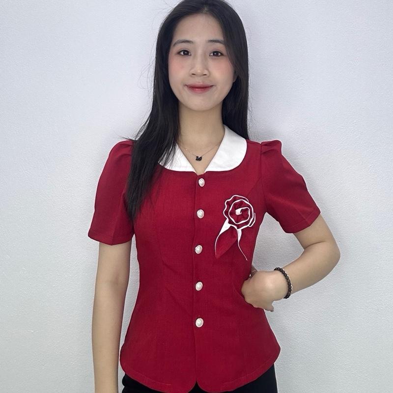 Áo thiết kế V30 chất xước thái co dãn nhẹ thấm hút mồ hôi hạn chế nhăn nhàu