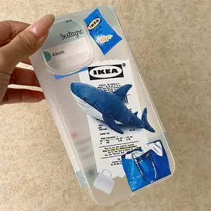 Berlaku untuk iPhone Paus biru Kasus ponsel 11 12 13 14 15 16 Kasus ponsel polished iPhone 11 PRO MAX 12 PRO MAX 13 PRO MAX 14 14PLUS 14PRO MAX 15 15PLUS 15PRO MAX 16PRO MAX Casing yang cantik X XSMAX XR 7 8PLUS Kasus po