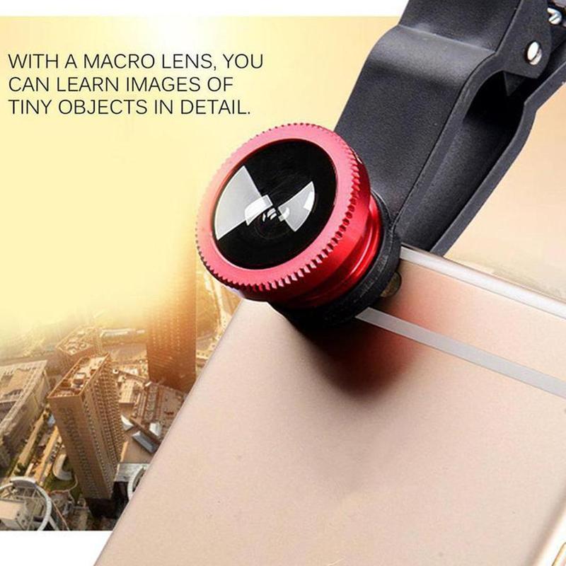 Product Introduction of 3 In1 Fisheye Phone Lens 0.67X Wide Angle Zoom Fish Eye Macro Lenses Camera Kits With Clip Lens R0S7 18