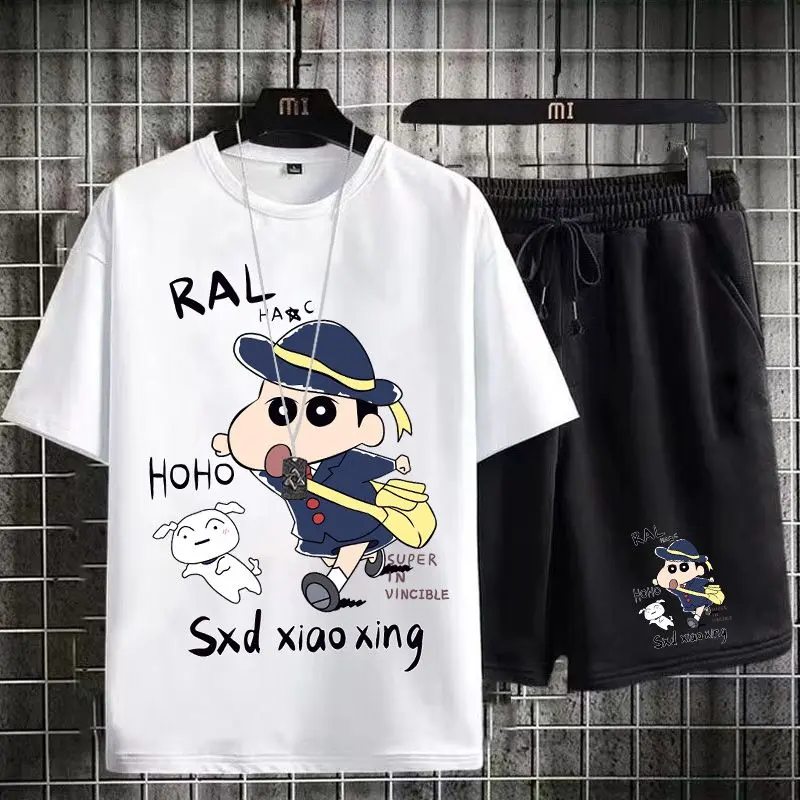 Bộ Đồ Thể Thao Thường Ngày Cho Nam, Bộ Sưu Tập Mùa Hè Mới, Áo Phông In Hình Cho Học Sinh Trung Học Cơ Sở Quần Đùi ngắn Tay Hợp Xu hướng 0