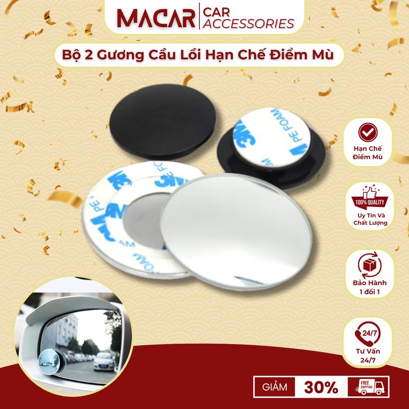 Bộ Gương Cầu Lồi Gắn Kính Hậu Ô tô Xoay 360 Xóa Điểm Mù
