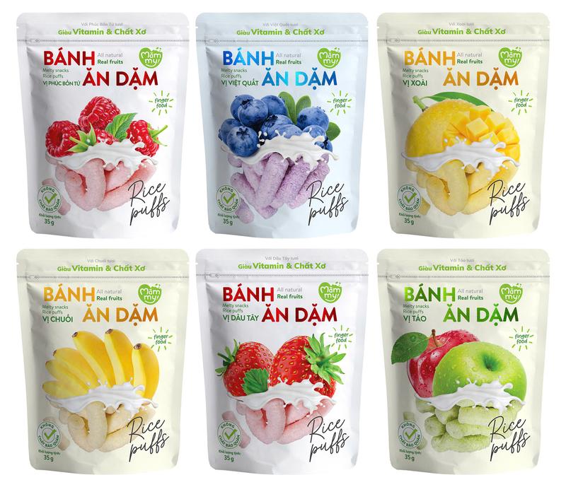 Bánh ăn dặm Mămmy vị trái cây giàu vitamin và chất xơ cho bé từ 6 tháng, gói 35g -  snack Food Ăn Vặt Bánh Quy bánh  ăn