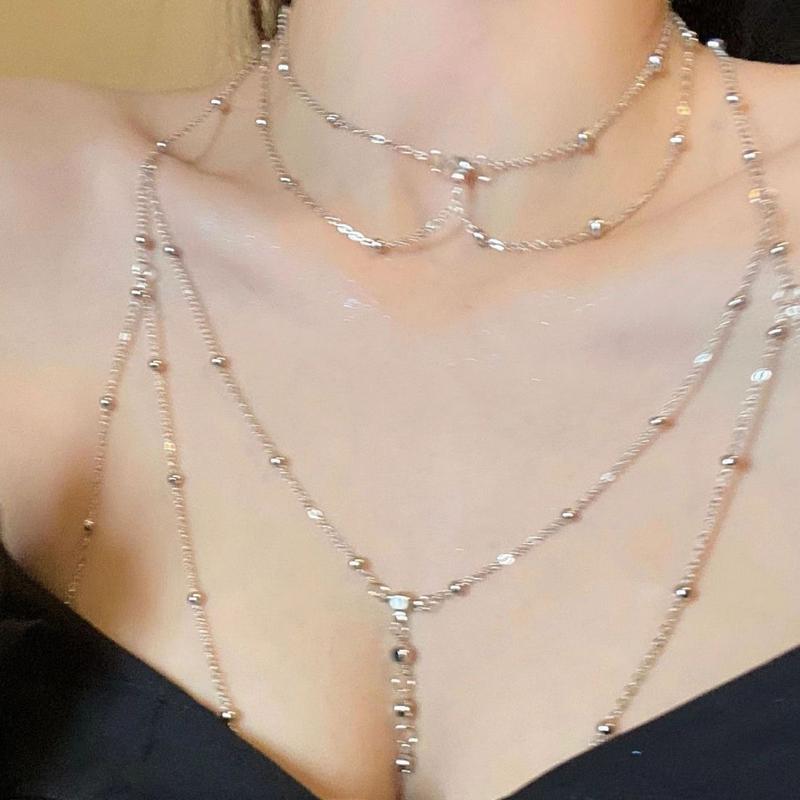 Vòng Cổ Ngực, Cảm Giác Cao Cấp, Kim Cương Giả, Dây Chuyền Cơ Thể, Bikini, Dây Chuyền Bán Chạy, Dành Cho Nữ, Vòng Cổ Trang Trí Ảnh, Dễ Thương Và Gợi Cảm, Năm 2025 2
