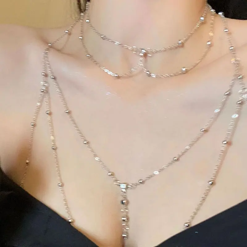 Vòng Cổ Ngực, Cảm Giác Cao Cấp, Kim Cương Giả, Dây Chuyền Cơ Thể, Bikini, Dây Chuyền Bán Chạy, Dành Cho Phụ Nữ, Vòng Cổ Trang Trí Ảnh, Dễ Thương Và Gợi Cảm, Năm 2025 2