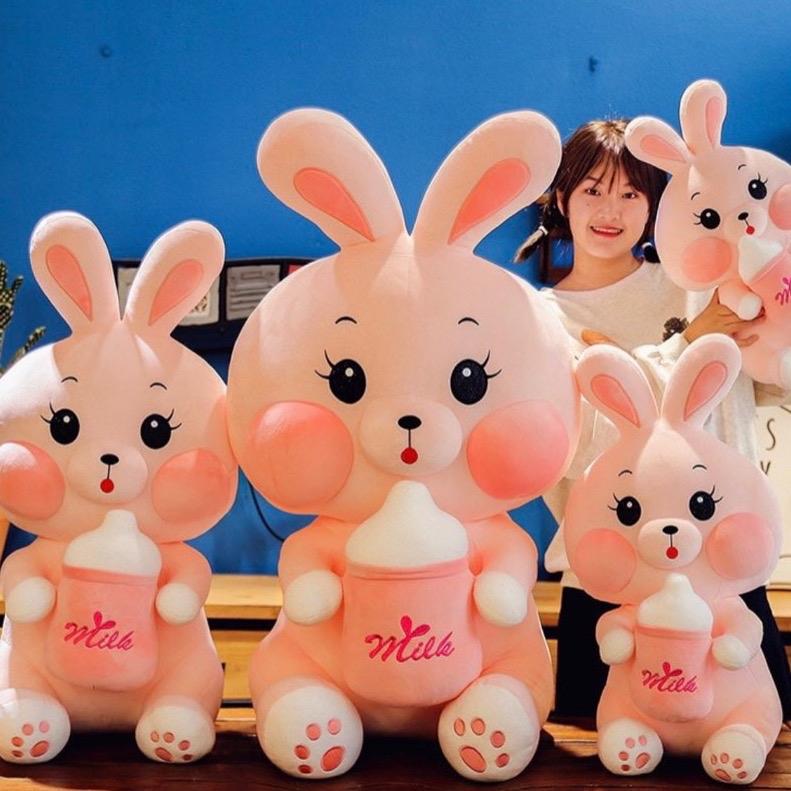 Thú Bông Thỏ ôm bình sữa siêu xinh, bông gòn mềm mại Thú Nhồi Bông Toy Đồ Chơi Voi