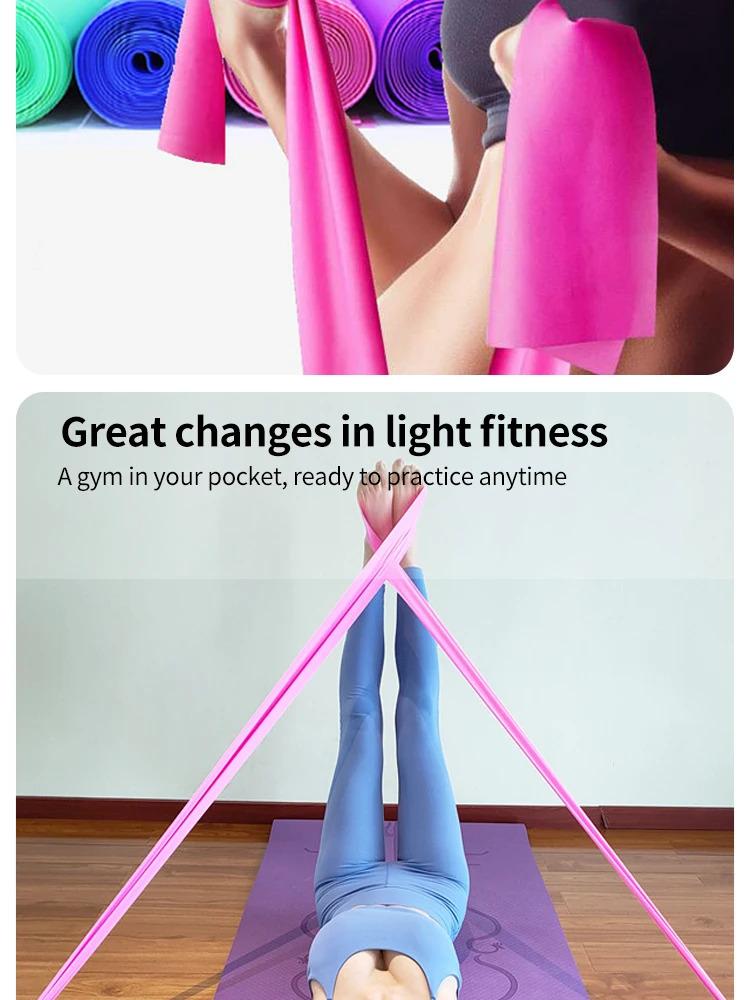 Product Introduction of 1 Pc TPE Yoga Tension Sheet Elastic Band Fitness Exercise Resistance Band Pilates Resistance Band for Home Gym Fitness Training 9