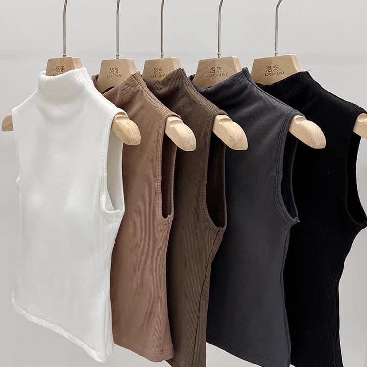 Áo ba lỗ cổ cao có đệm chất tăm dày mềm