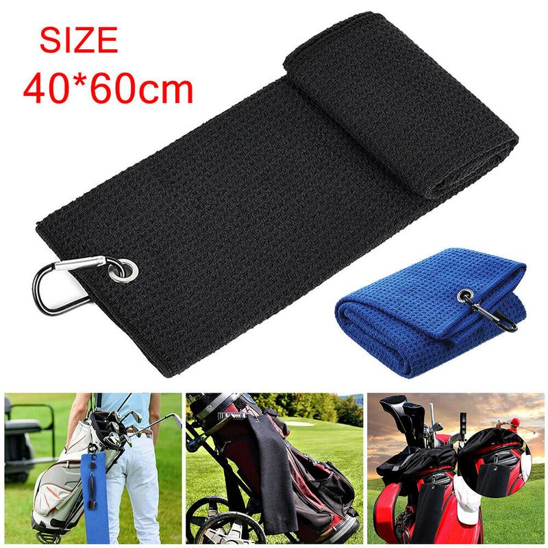 Khăn lau Golf, màu đen, họa tiết Bánh Quế chất liệu bông, thích hợp cho thể thao 3