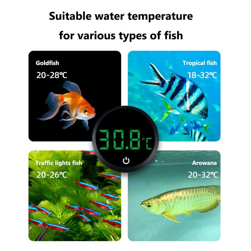 Product Introduction of justzzs New Cordless Aquarium Thermometer Led Display Electronic Control Temp Meter Gauge Temperature Measurement Digital Thermometer Fish Tank Water 21