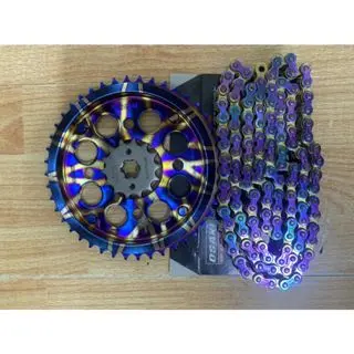 Bộ nhông sên dĩa Titan Exciter135,150 ,Winner, WinnerX Titan 7 màu Osaki Thailand 9ly 4