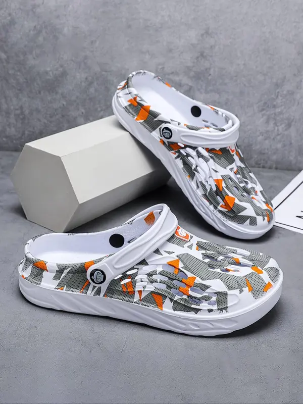 Men's Regular Fit Clogs, Casual Comfortable Breathable Non-slip Slippers, Fashionable Slippers for Indoor & Outdoor Wear, Walking Shoes 5