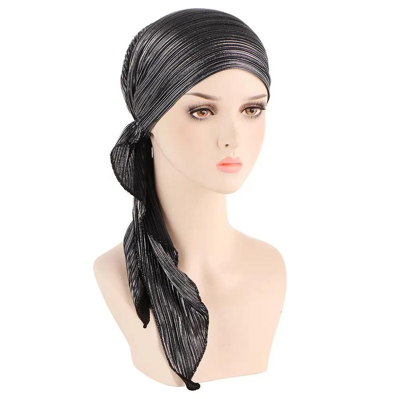 Hair Loss Women Headwrap Headwear Headscarf Beanie Cap Muslim Hijab Pre-Tied Bonnet Cancer Chemo Cap 6
