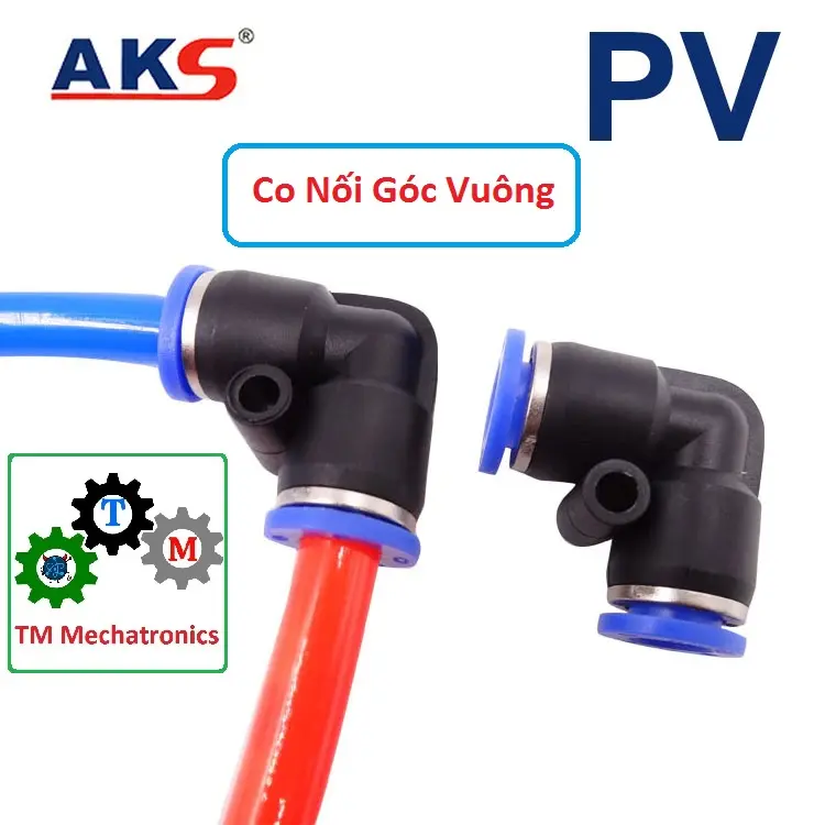 Đầu nối-Cút nối nhanh góc vuông -Co nối góc khí nén, phun sương PV đầy đủ kích thước