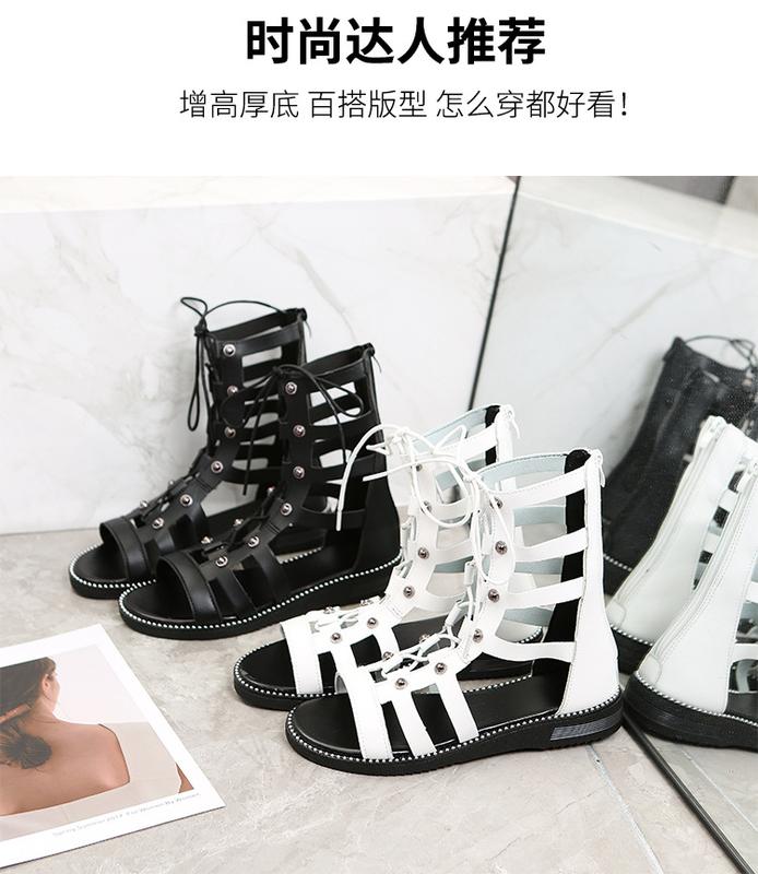 Product Introduction of Bốt Sandal Cao Cấp Hàng Mới Về Mùa Hè 2024, Dành Cho Nữ, Ngoại Cỡ Phổ Biến, Đinh Tán La Mã, Khoét Lỗ Sau, Khóa Kéo Sau, Bốt Sandal Đế Bằng, Quốc Tế Thương Shoes Boot GiàY 9
