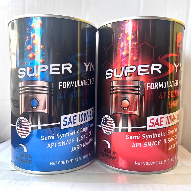 Nhớt Super SYN 10w40 Dành Cho Xe Ga/Xe Số 946ml, Nguyên liệu nhập khẩu từ Mỹ Dầu Nhớt