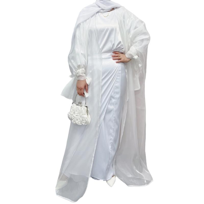 Váy Ngoại Cỡ Châu Âu Và Mỹ Cho Nữ, Áo Cardigan Tay Phồng Thanh Lịch, Váy Dài, Abaya Hồi Giáo, Trung Đông, Dubai 4