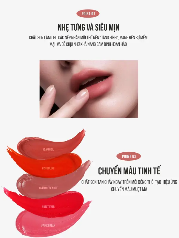 Son kem lì nhung mịn 3CE Velvet Lip Tint 4g 7