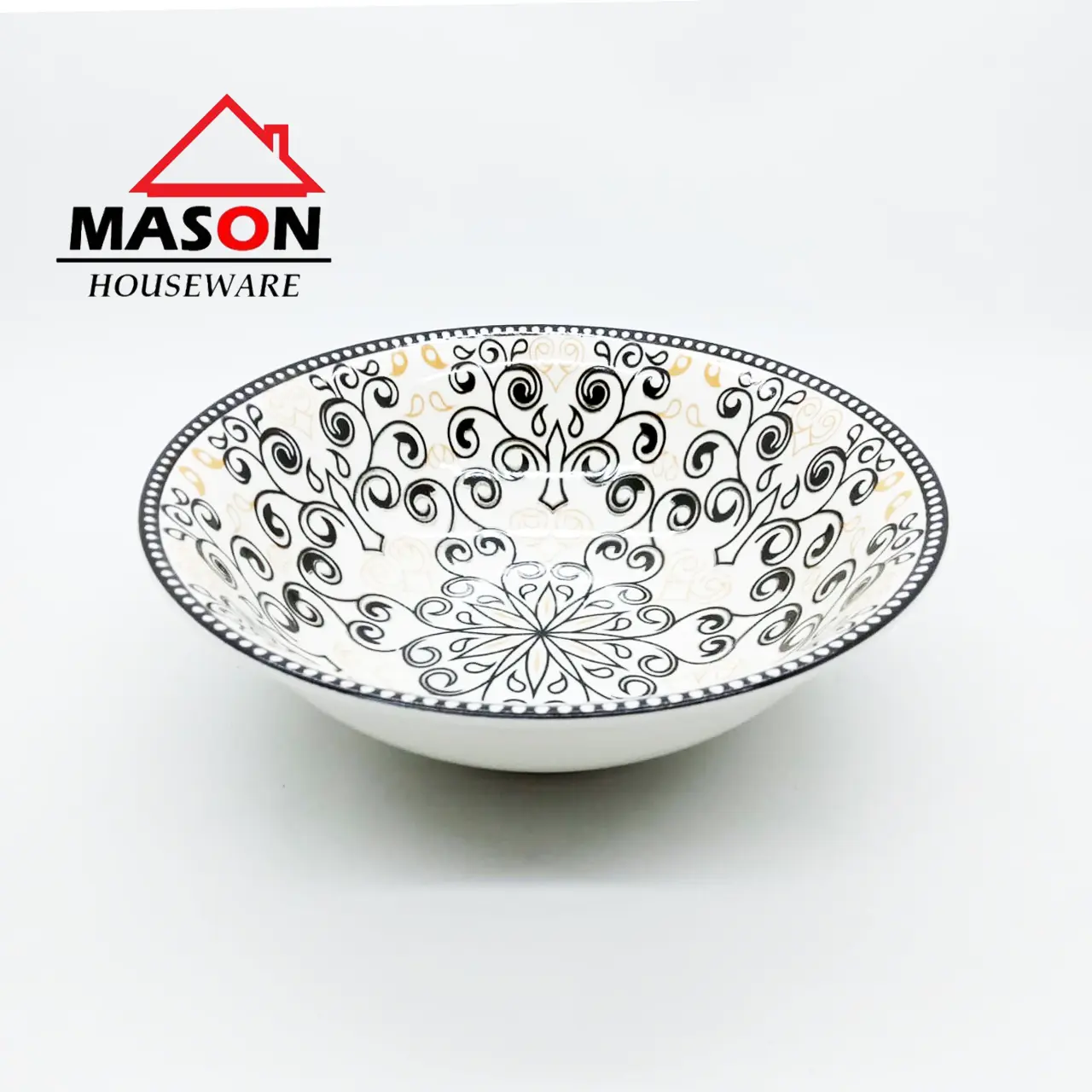 MANGKUK KERAMIK / MANGKUK MAKAN / MANGKUK SAJIAN SERBAGUNA MOSAIC FLORAL 7"