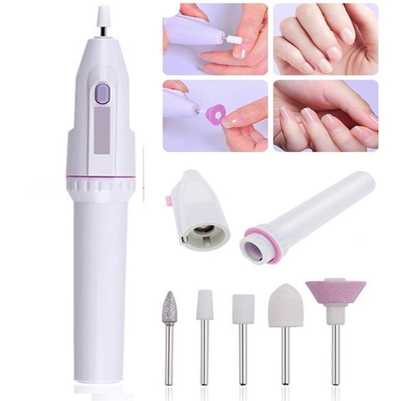  Máy khoan móng tay điện cầm tay bộ đệm móng tay mini máy mài móng tay bộ làm móng nghệ thuật nhỏ và tiện lợi 1 bộ 
