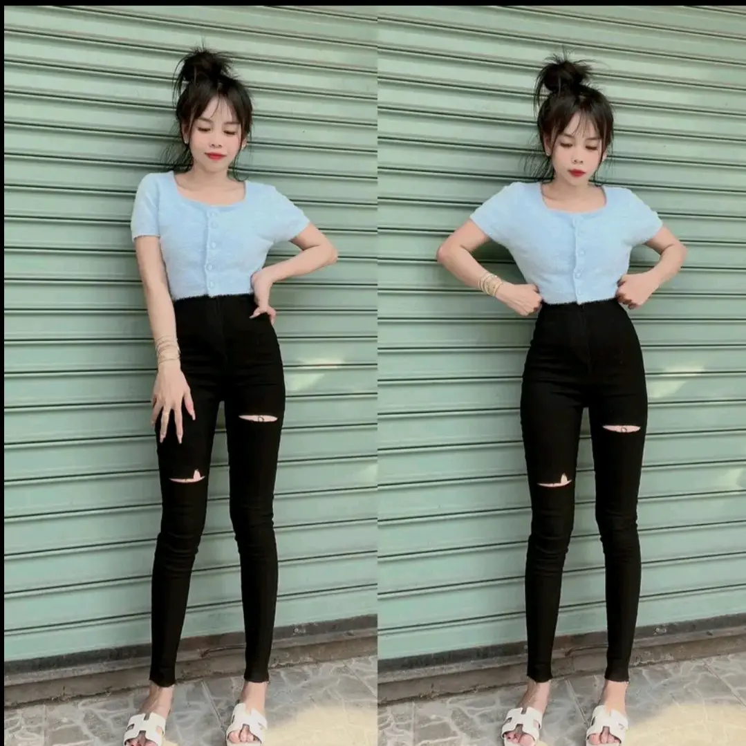 Quần  legging  90-93 cm .Chất vải jeans giấy mềm co giãn đàn hồi tốt Pants Nữ Women