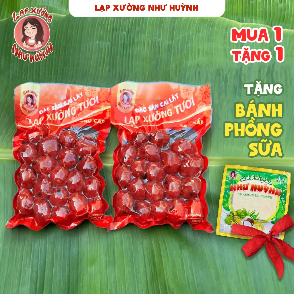 1 KG LẠP XƯỞNG TƯƠI HỒ LÔ Sấy Khô Dẻo 85% Nạc + TẶNG BÁNH PHỒNG SỮA + Đặc Sản Cai Lậy (Tiền Giang), Vị MẶN NGỌT + Đóng Gói Hút Chân Không. Food