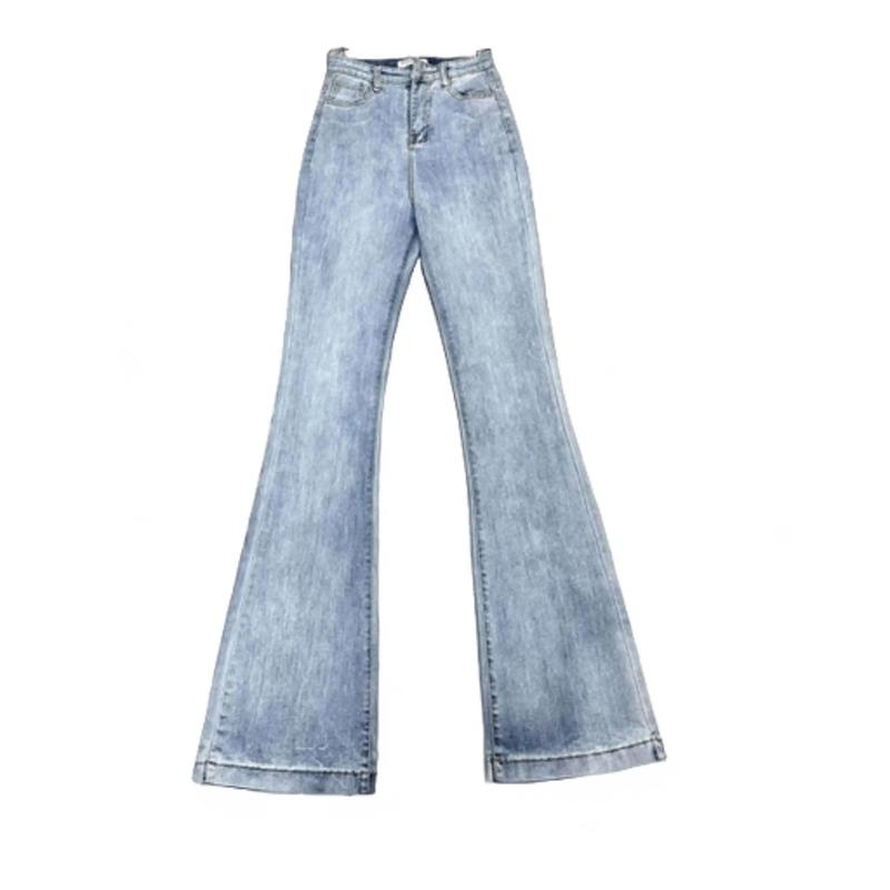Quần loe Jean Nữ cơ bản dài 110cm cho khách từ m65-m75 LJ02 Pants