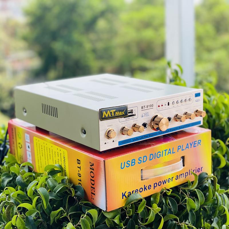 Amply Mini BT9100 Nghe Nhạc Bluetooth Thẻ Nhớ, Hát Karaoke Công Suất 300w, Ampli Mini Âm Ly, Amply Xe Hơi Hát Karaoke Gia Đình, Dùng Cho Loa Dàn Karaoke Gia Đình, Sân Vườn, Cà Phê