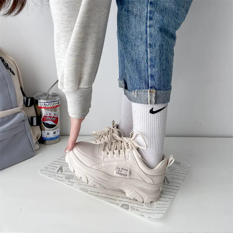 Sepatu Sneakers Wanita "ALEXA" Coffee And Cream SW-323 Karet Olahraga Casual Shoes Sport Kasual Cewek Cewek 8