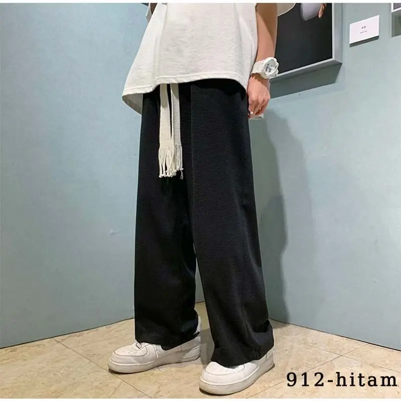 celana olahraga pria unisex celana panjang pria celana highwaist pria Loose pants celana vintage pria celana oversize pria Baggy pants keren celana premium wafel bahan celana boyfriend celana kulot import celana korean style celana hitam COD 2