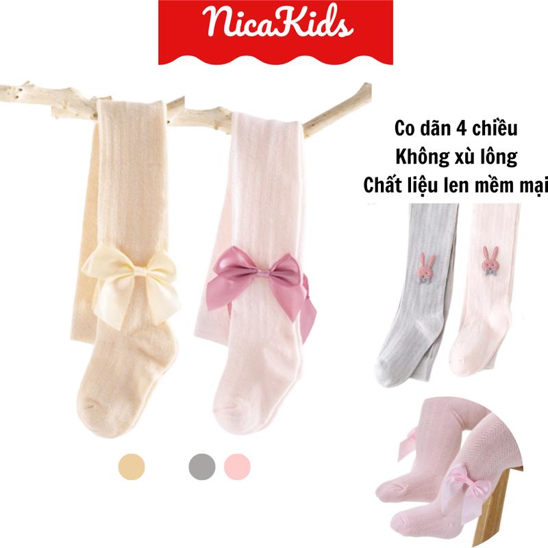 Quần tất lưới liền bàn đính nơ cho bé 102