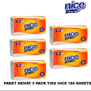 Paket Tissue Nice Isi 5 180 Lembar 2ply - Hemat dan Lebih Murah - Tisu Tisu