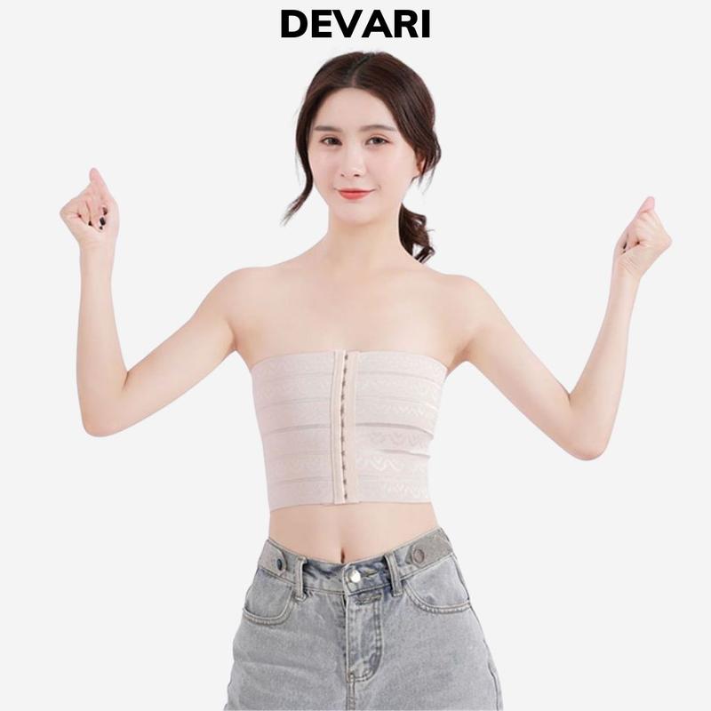 Áo nịt ngực tomboy gen thun không viền làm nhỏ ngực thiết kế 3 nấc cài tiện lợi DEVARI N3333 đồ  lót