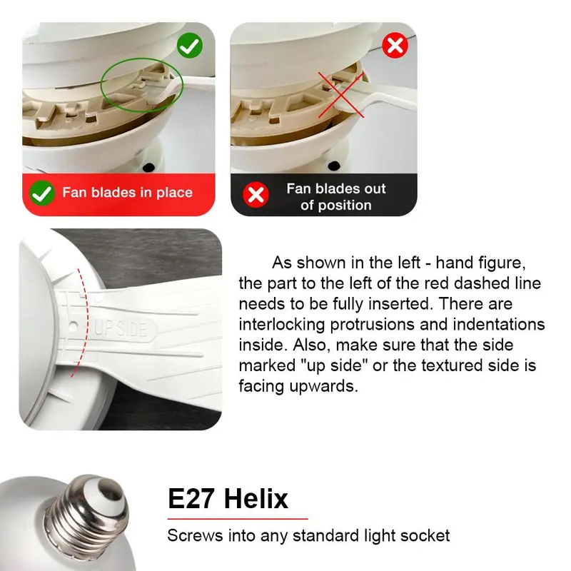 40W Small Screw-in Fan Light with Light & Remote, Stepless Dimming Wind Speed Adjustment Fan with Light Compatible with E26/E27 Socket Suitable for Bedrooms, Living Rooms, Study Rooms, Kitchens, Toilets, Room Decor 4