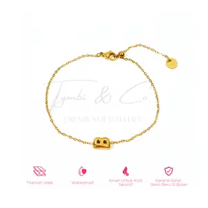 Tymbi&Co - Thin Bubble Ajustable Bracelet (SERUT) | Gelang Serut Titanium Anti Karat | Gelang Inisial Huruf (BELI 3 GRATIS 1) (BELI 3 GRATIS 1 GIFT)