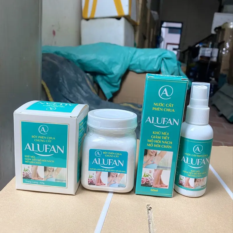 Bột Phèn Chua ALUFAN 150gr + 1 Nước Cất Phèn Chua ALUFAN 60ml Khử Hôi Nách Hôi Chân Nam Nữ 1