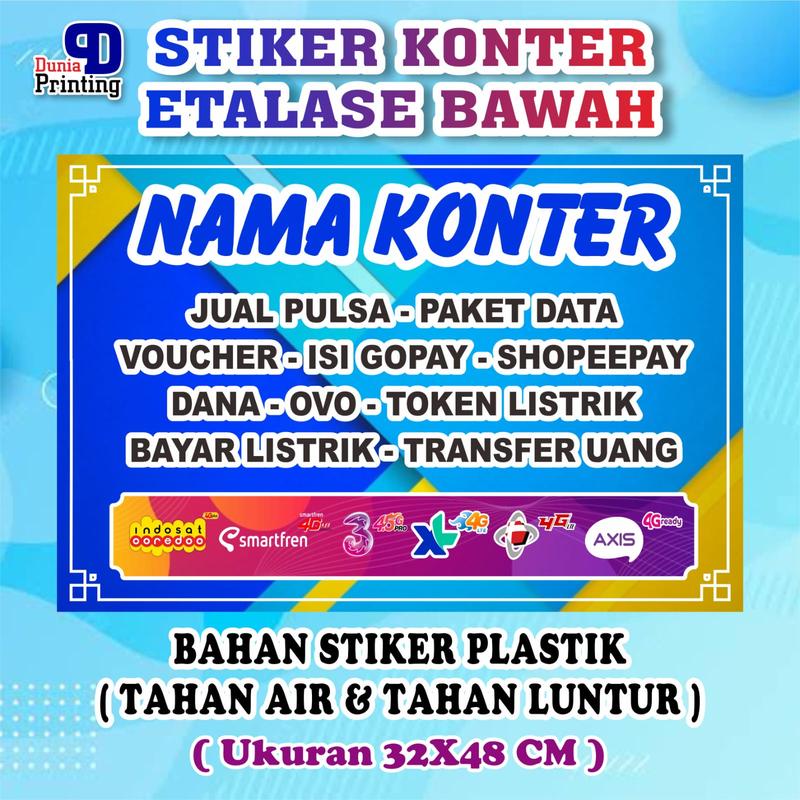 Stiker konter bawah etalase - POSTER TOKO - pakai nama kontermu sendiri- stiker anti air - tahan luntur - size 32x48 cm 5