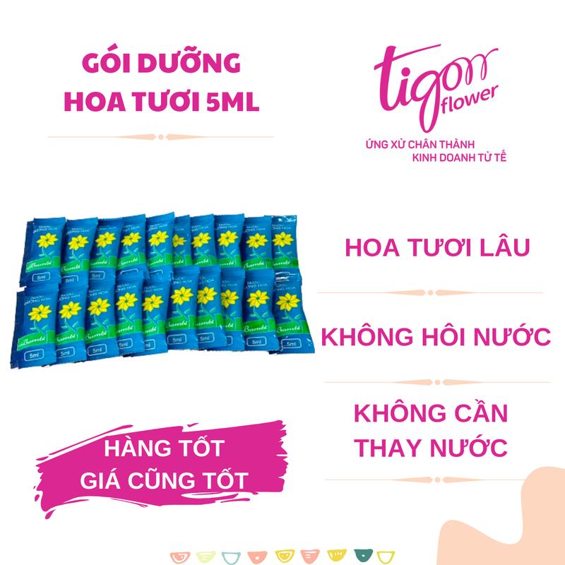 20 gói NƯỚC DƯỠNG HOA BAMBI - Hoa tươi lâu rực rỡ, giữ nước sạch hơn (1 gói 5ml)