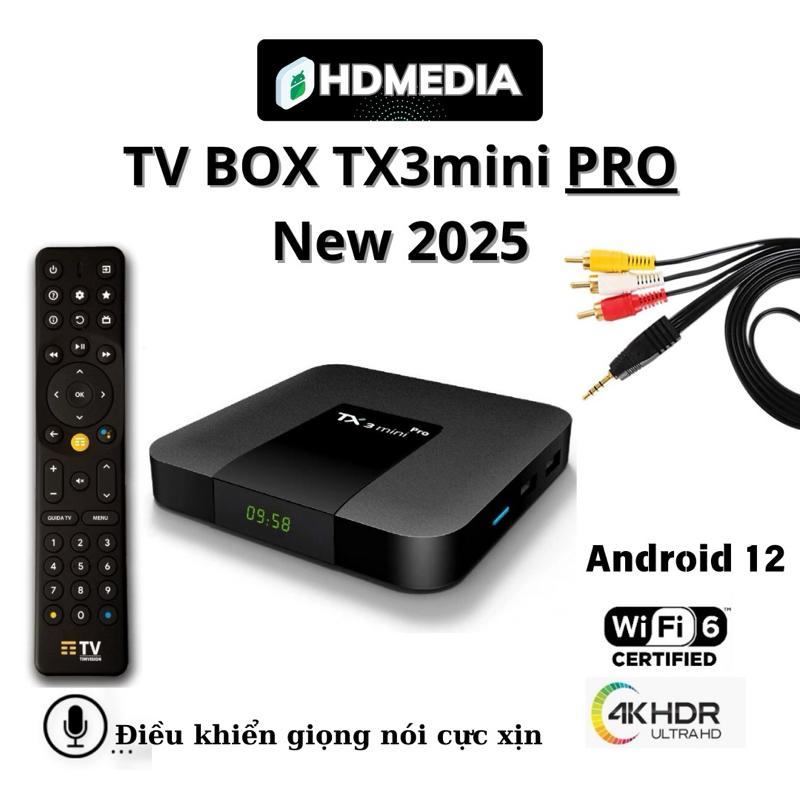 TV Box HDMEDIA TX3 mini PRO 2025 Android 12 Ram 2GB Bộ Nhớ 16GB Điều Khiển Giọng Nói