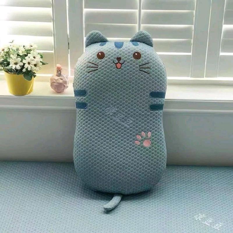 Gối băng lạnh cao su non kích thước 35x50cm họa tiết mèo cute cho bé 3