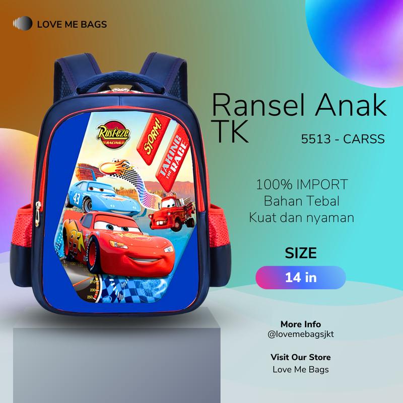 Product Introduction of LMB Tas Ransel TK Paud Superhero dan Carss Kualitas Import Bahan Tebal Halus 38