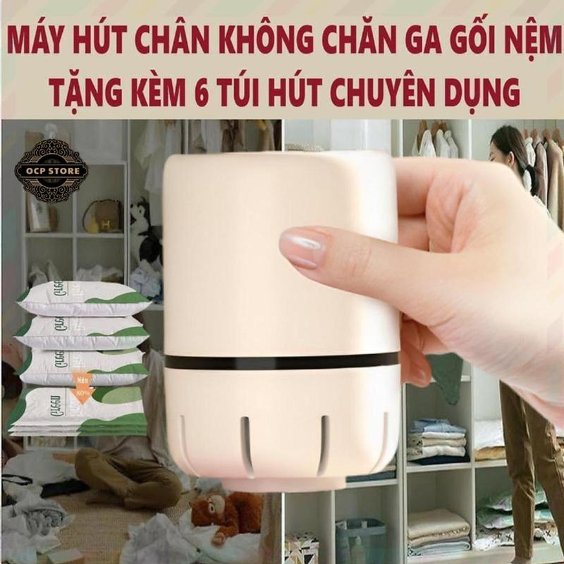 Máy Hút Chân Không Quần Áo Chăn Màn Tặng Kèm  Túi Hút Chuyên Dụng Chống Ẩm Mốc Bụi, Bảo Quản Quần Áo Chăn Gối Mền