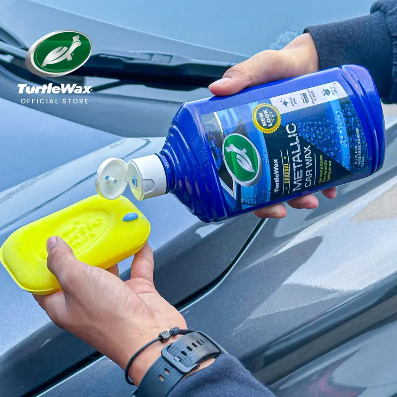 Turtle Wax Metalik Car Wax Liquid 296 mL Pengkilap Kendaraan Anti Jamur Efek Daun Talas Mobil Motor Helm 2