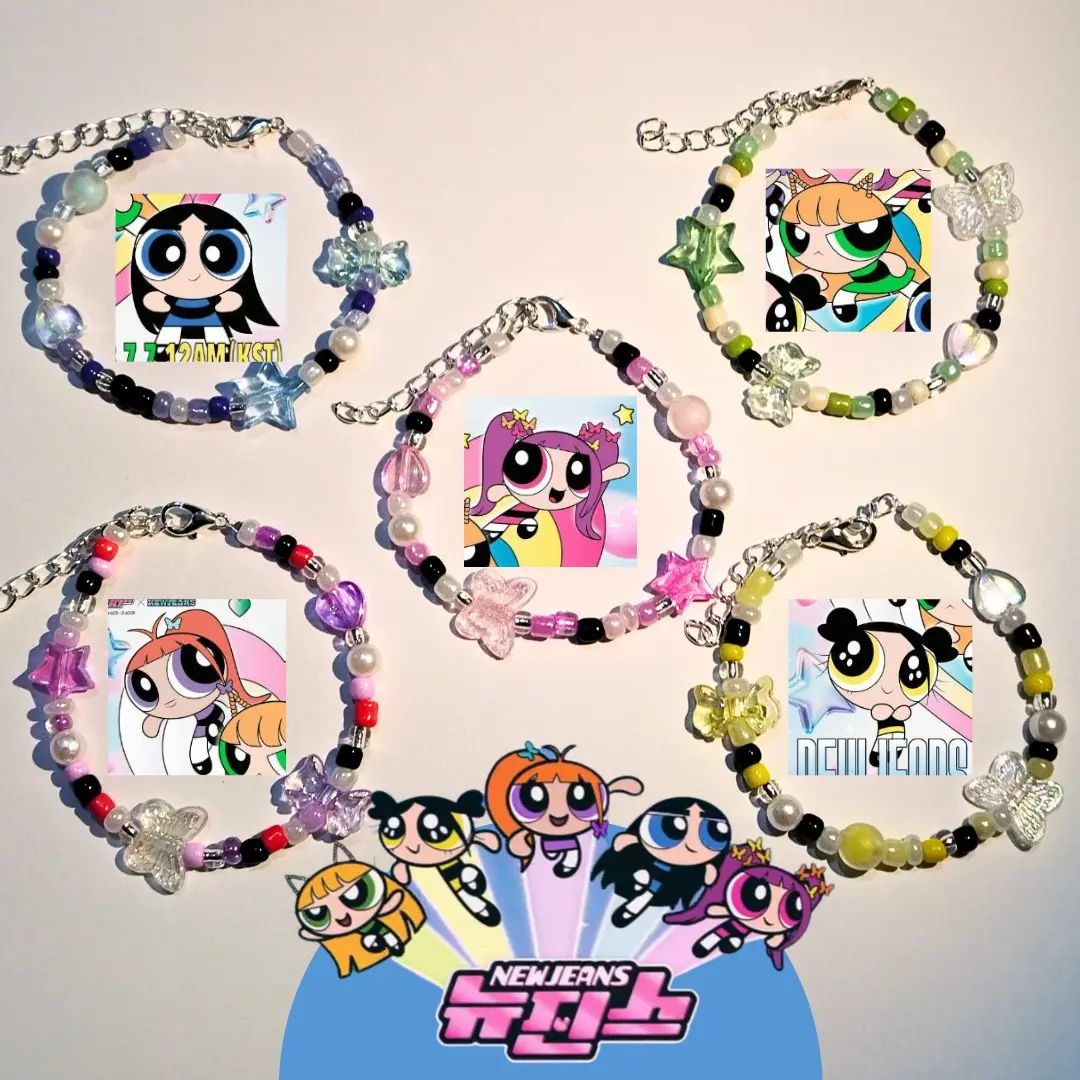 New Jeans × Powerpuff Girl Bracelet Themed / Newjeans Powerpuff girl bracelet / Gelang Tema New Jeans × Powerpuff Girl