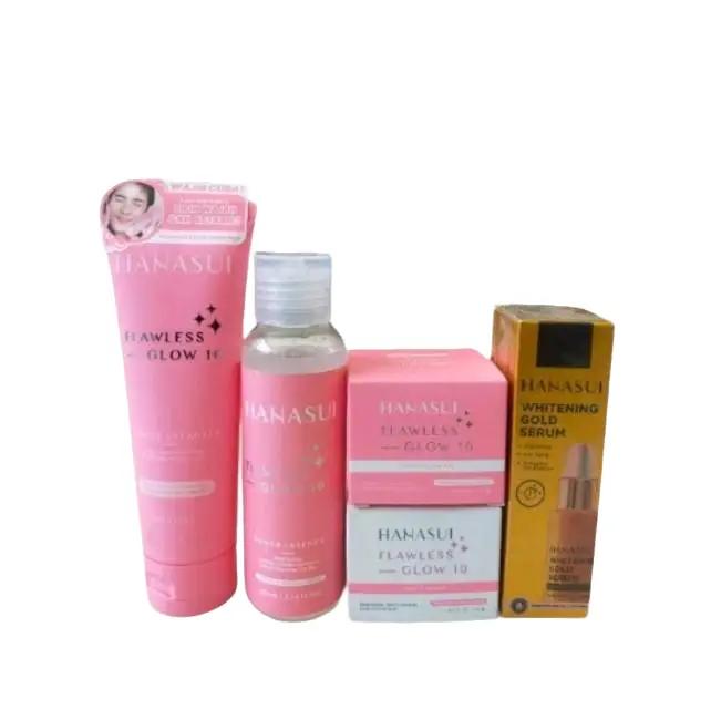 PAKET KOMPLIT HANASUI FLOWLESS GLOW 10 PENCERAH WAJAH  5 IN 1Hidrasi Kulit Kering Pemutihan Bebas Alkohol Meringankan Semua Jenis Kulit Kotoran Perawatan Melembutkan Cleansing Facial Niacinamide Hitam Licorice Mencerahkan Vitamin Cleanser  Membersihkan 0