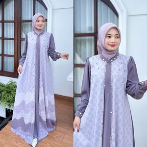NNfashion ~ AURORA DRESS III BAHAN MARBELLA GAMIS WANITA MUSLIMAH REMAJA DEWASA IBU IBU BUSUI OUTER MOTIF KOMBINASI POLOS